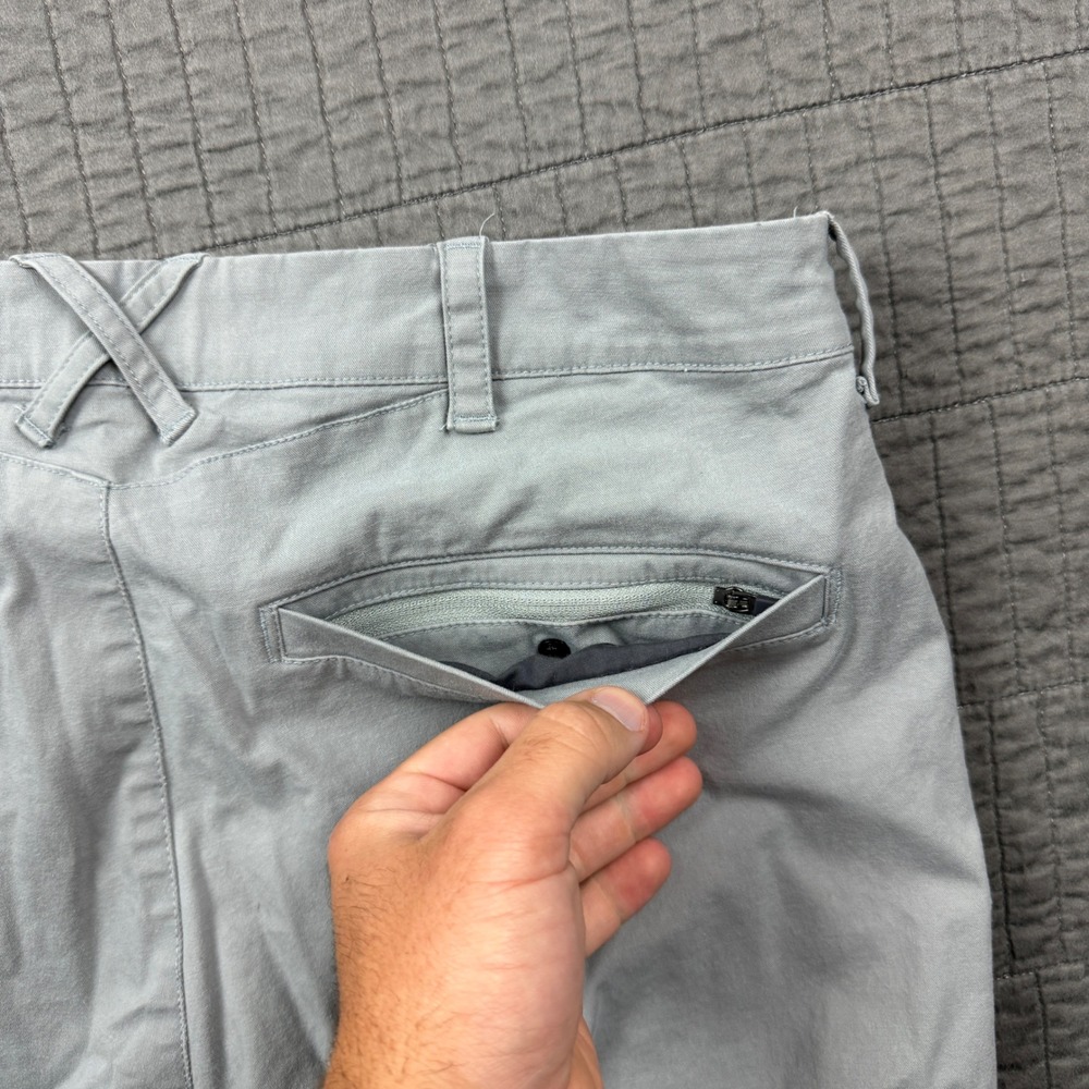 Mack Weldon Radius Chino Pants Mens 32x32 (32x30) Grey Stretch Tech Performance - Picture 8 of 15